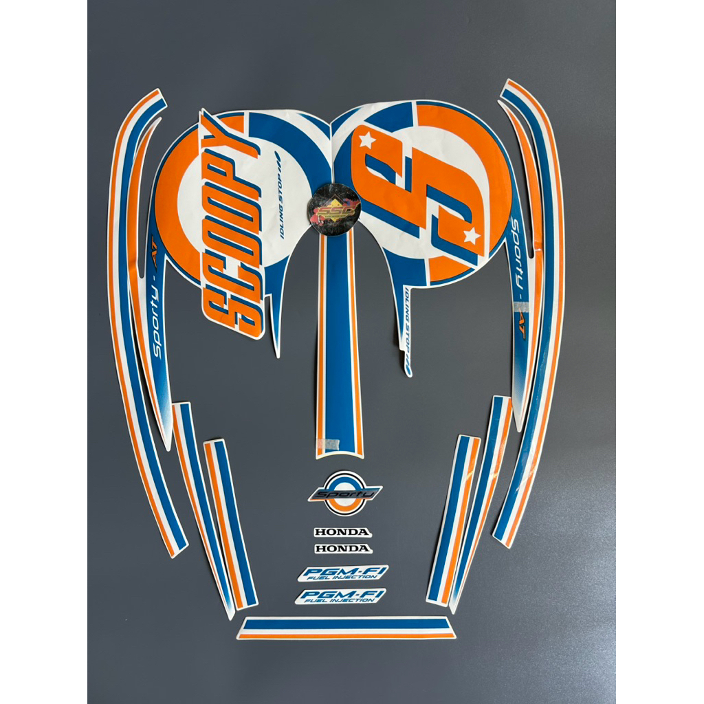 STRIPING STIKER SCOOPY SPORTY 2015 2016 PUTIH GRADE ORI