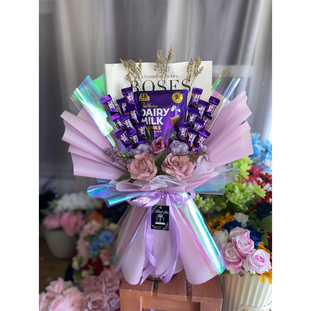 Buket Coklat Cadbury Dairy Milk / Buket Valentine / Artificial Flower