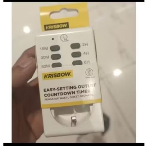 Krisbow stop kontak timer/timer listrik 15 menit-6jam