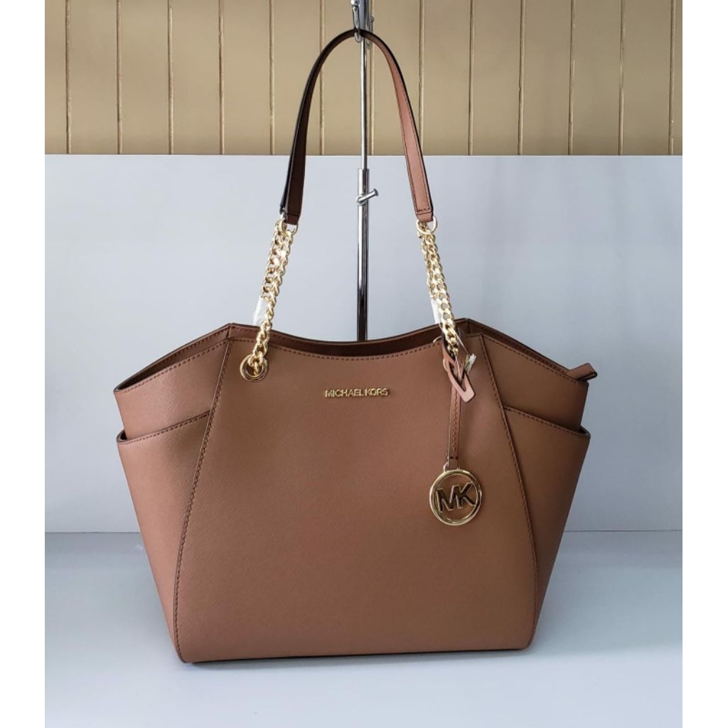 Mk jet set Chain Shoulder Tote brown