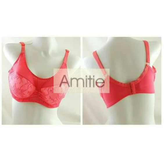 PUSH UP BRA AMITIE PNK LACE PAKAI KAWAT SIZE 32B (B70) 34A (A75) 34C (C75)