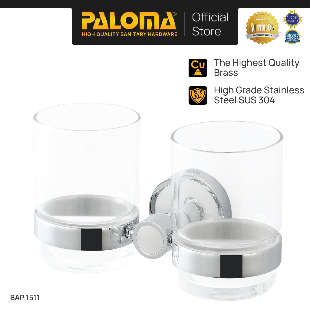 PALOMA BAP 1511 Tempat Gelas Glasses Sikat Gigi Kumur Rak Tumbler Tumblr Holder Mandi Brass Kuningan