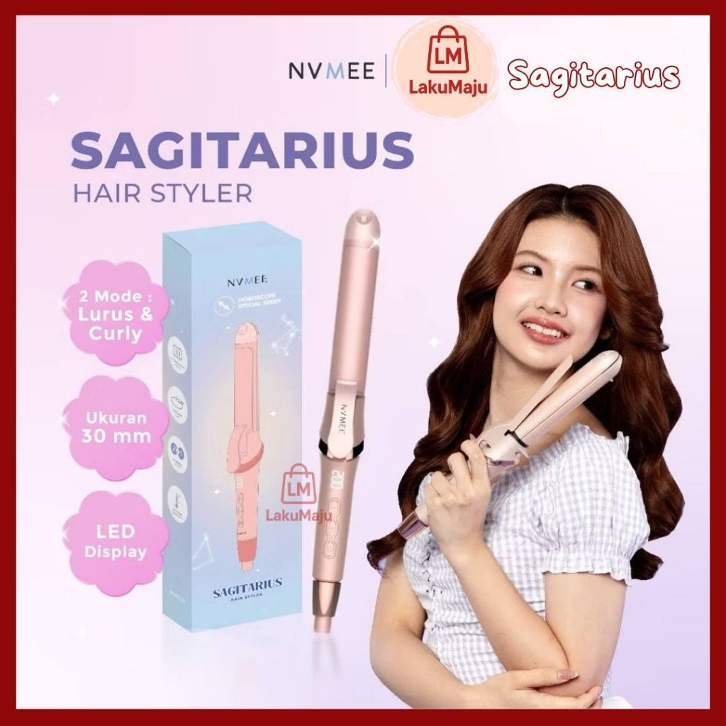 Nvmee Sagitarius Catokan Rambut 2in1 LED Touch Hair Styler