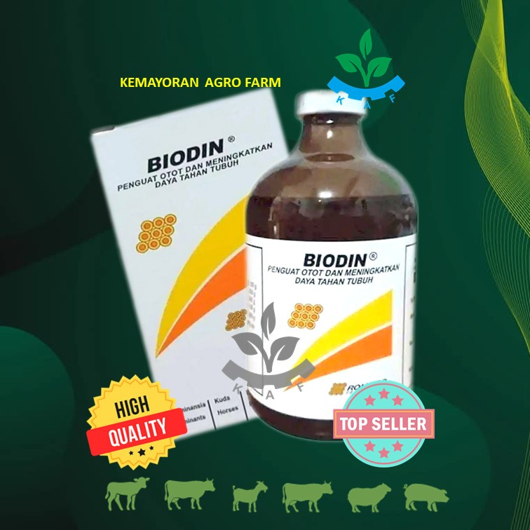 BIODIN 100ml Biodin Injeksi ROMINDO Penguat Otot & Meningkatkan Daya Tahan Tubuh Binatang Hewan Tern