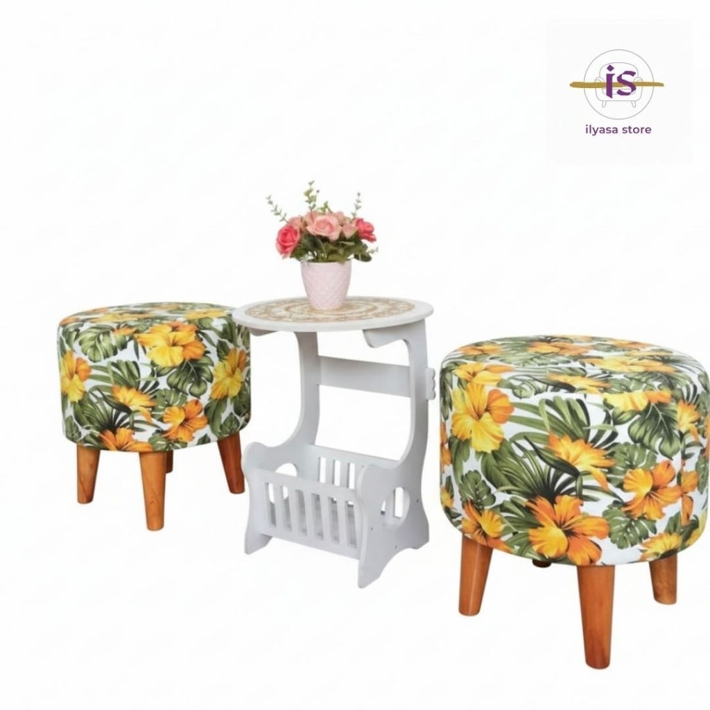 Sofa Ruang Tamu 1 set, 2 Sofa 1 Meja / Sofa Stool Berkualitas / Sofa Bulat / Sofa Stool Bulat