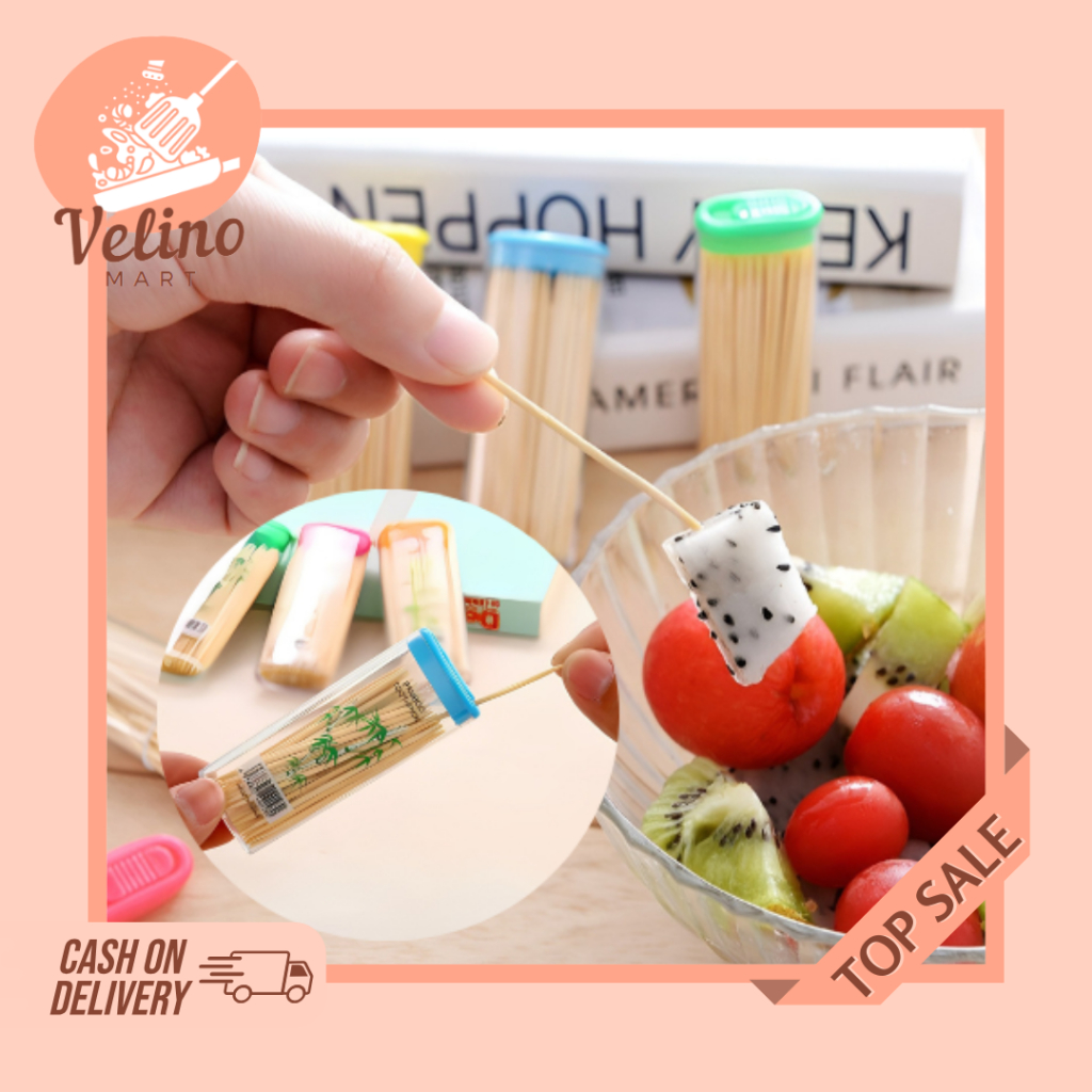 Tusuk Gigi Bambu Isi ± 100 Pcs Tusuk Pembersih Gigi Tusuk Gigi Bambu Serbaguna