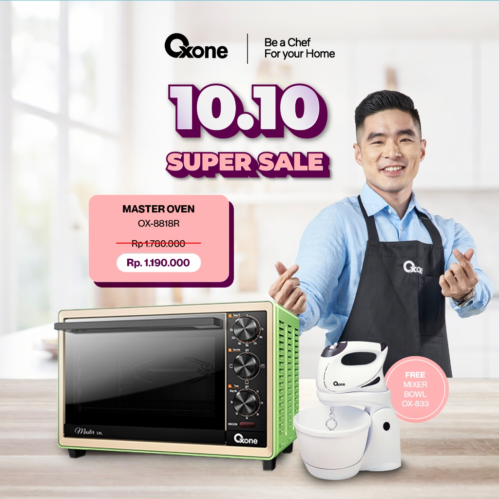 Oxone OX8818R Oven Listrik Toaster Stainless Steel Terbaru Murah