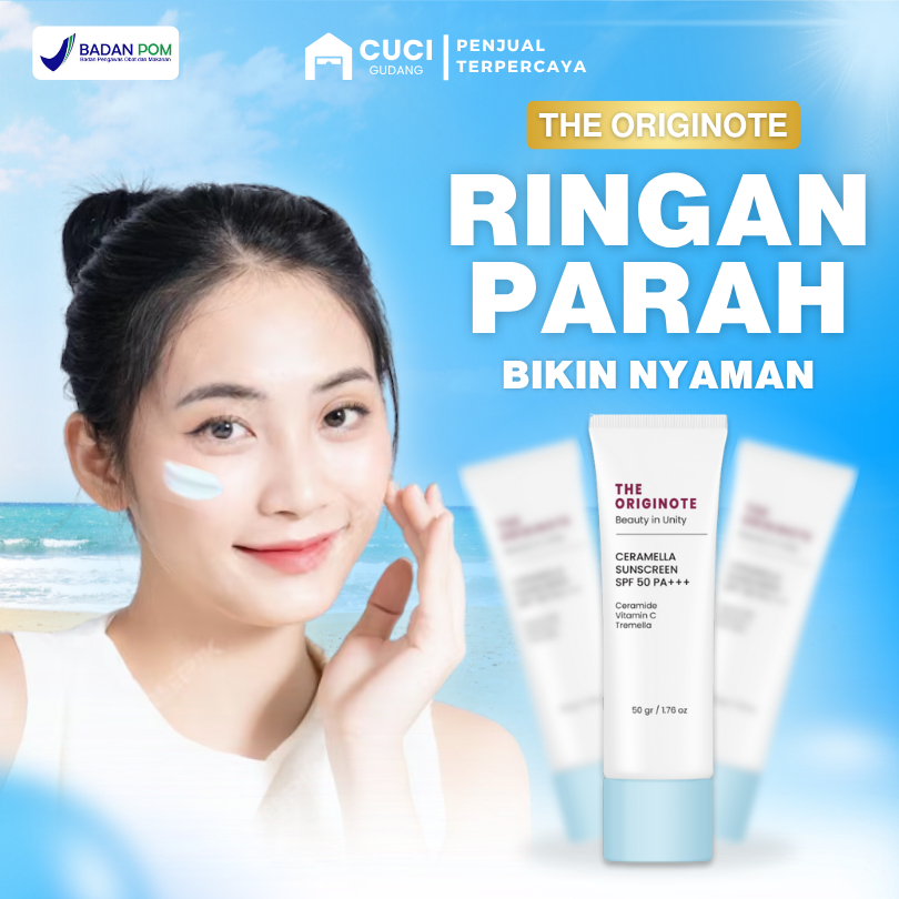 Sunscreen Originote Spf 50 Pa++++ Sanskrin Pemutih Wajah Sankrin Glowing Sunblock Kulit Kering Kusam