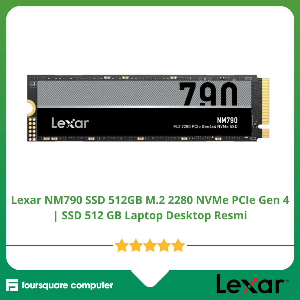 Lexar NM790 SSD 512GB M.2 2280 NVMe PCIe Gen 4 | SSD 512 GB Laptop Desktop Resmi