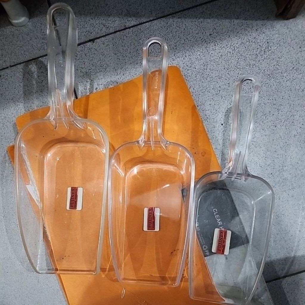 sekop es batu akrilik sekop es plastik sekop tepung scoop ice transparan ciduk es