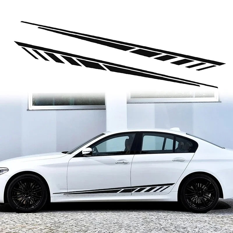 2 pcs Stiker Garis Samping Bodi Mobil Stiker Vinyl Mobil Cocok Untuk Semua Stiker Trim Samping Mobil