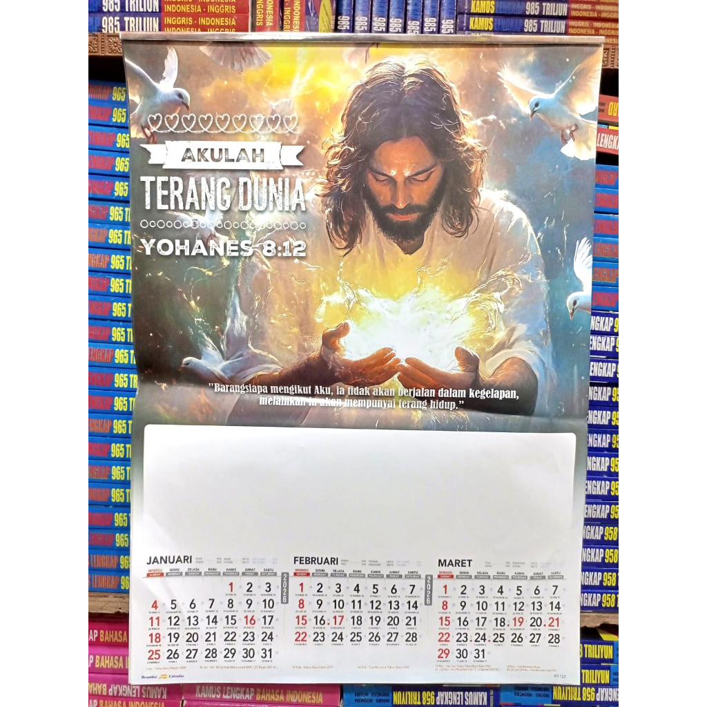 kalender dinding 2026  triwulan AO isi  4 lembar rohani 123