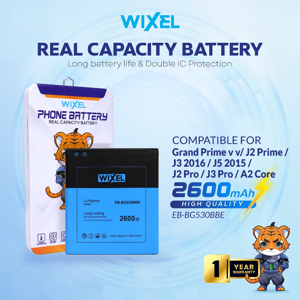 WIXEL Baterai Samsung Galaxy J3 2016 J320 J5 2015 J500 Grand Prime G530 J2 Prime G532 J2 Pro J3 Pro 