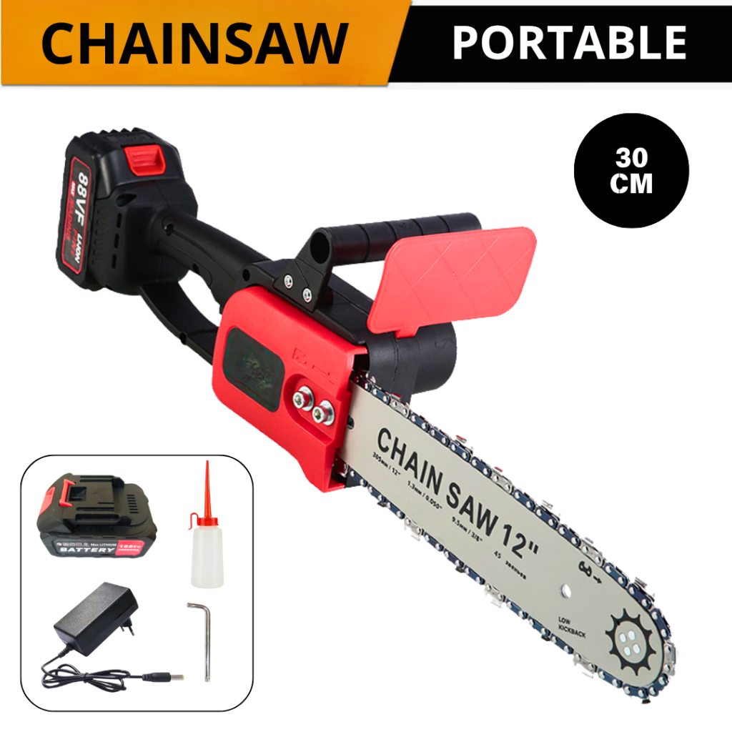 Voda Gergaji Chainsaw Cordless 12 Inch Gergaji Baterai Gergaji Listrik Rantai Elektrik 21 volt