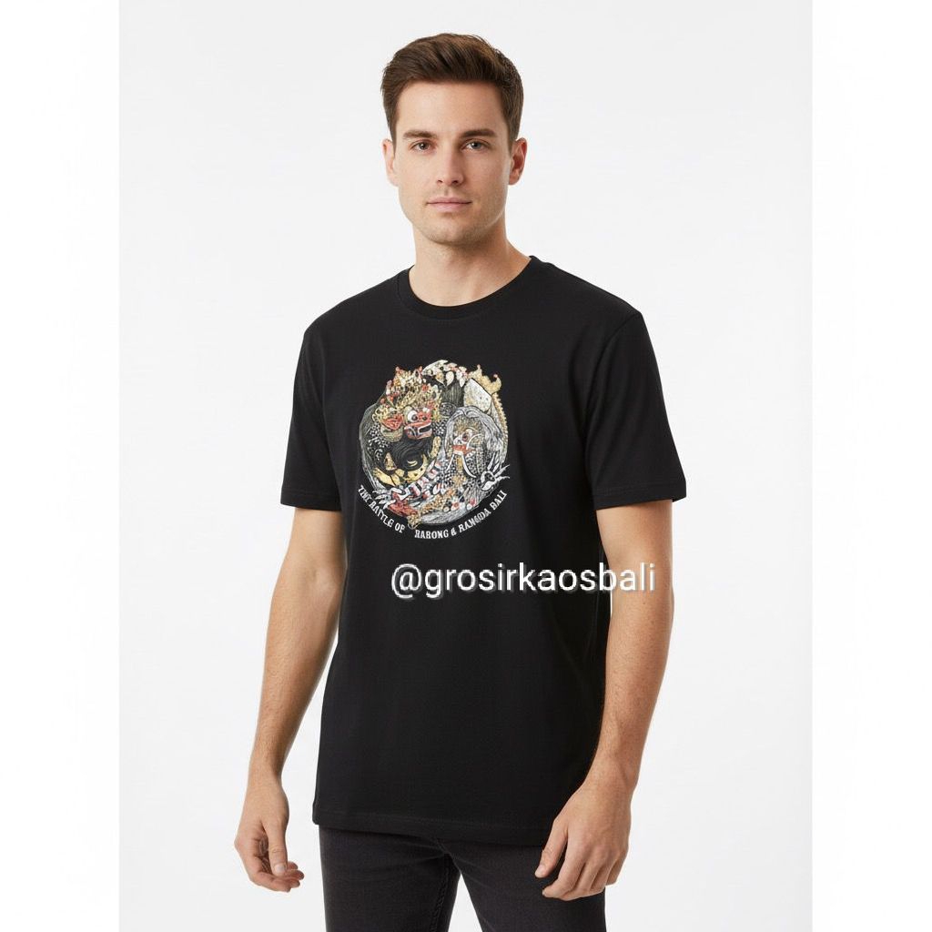 Kaos Bali Bahan Katun Carded Motif Random