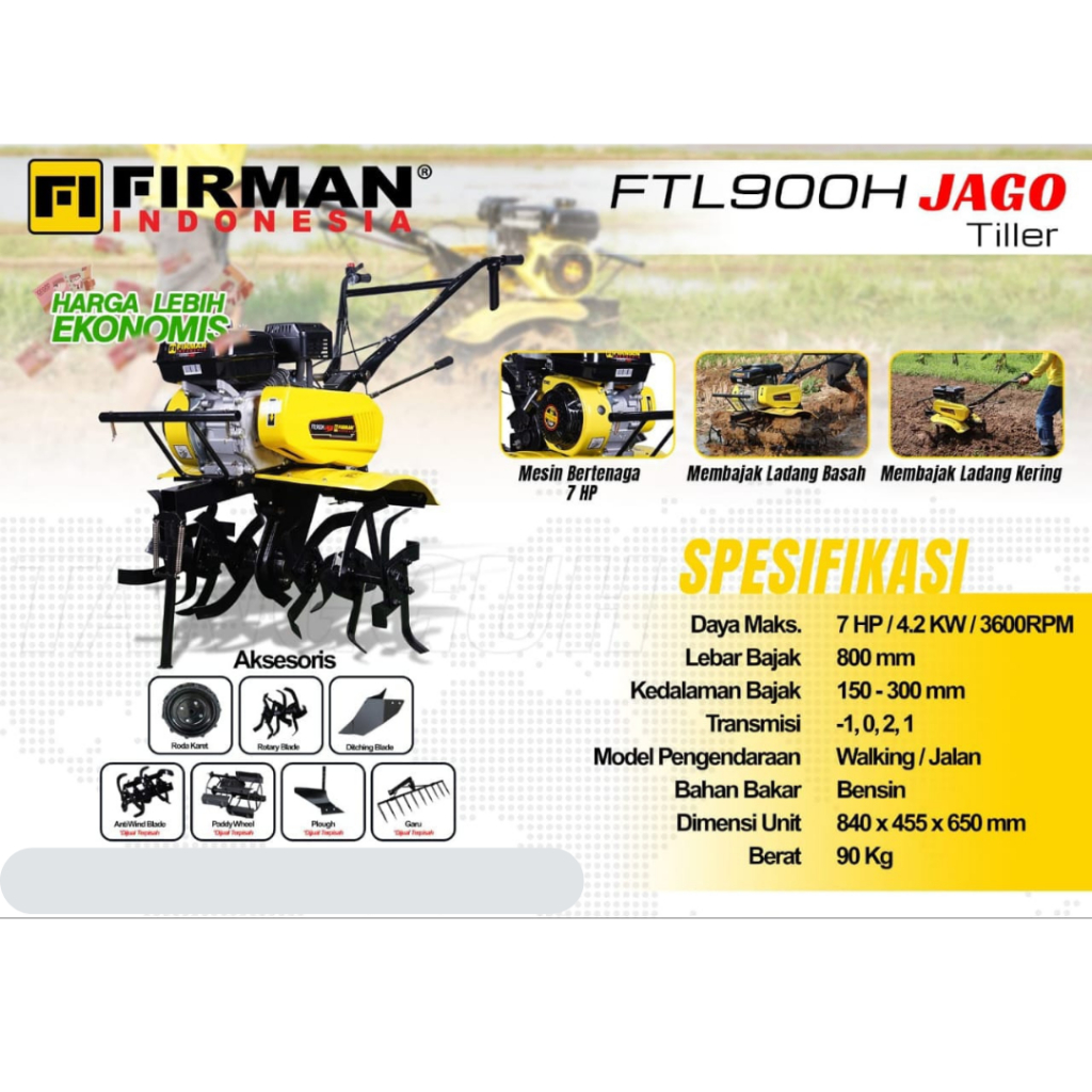 Mesin Traktor Mini Cultivator Firman FTL900H Jago