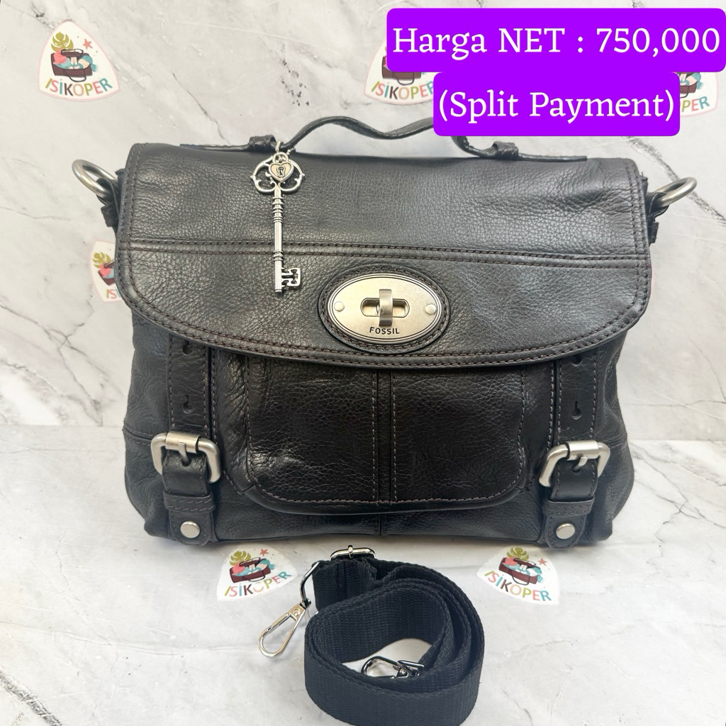 298 NET-Preloved Fossil Maddox Messenger Crossbody (no keyfob-talpan)