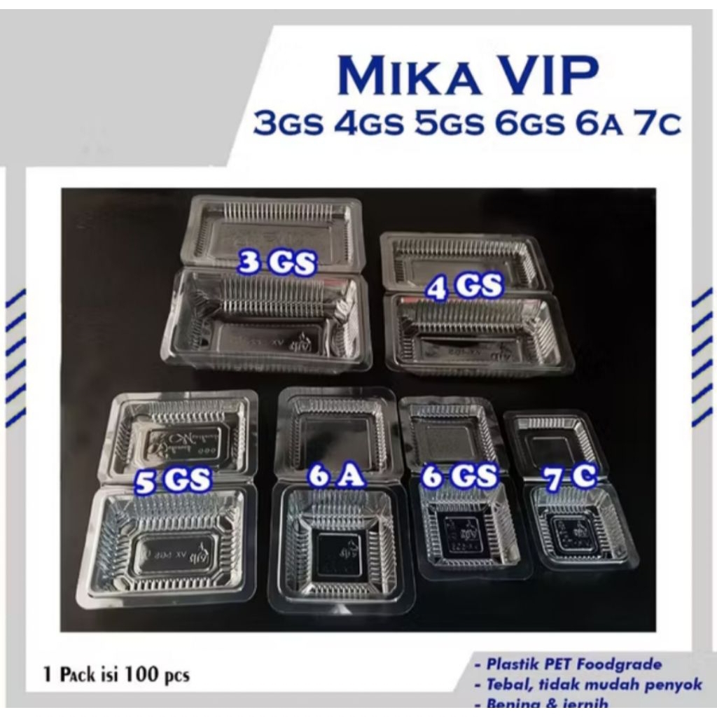 [1Dus] Mika Plastik Kue Uk Vip 7C, 6AGS, 5AGS, 4AGS, 3AGS / Mika Snack Mika Nasi Goreng