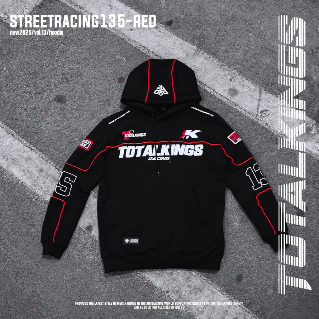 HOODIE TOTAL KINGS RED STREET RACING 135 LIMITED EDITION
