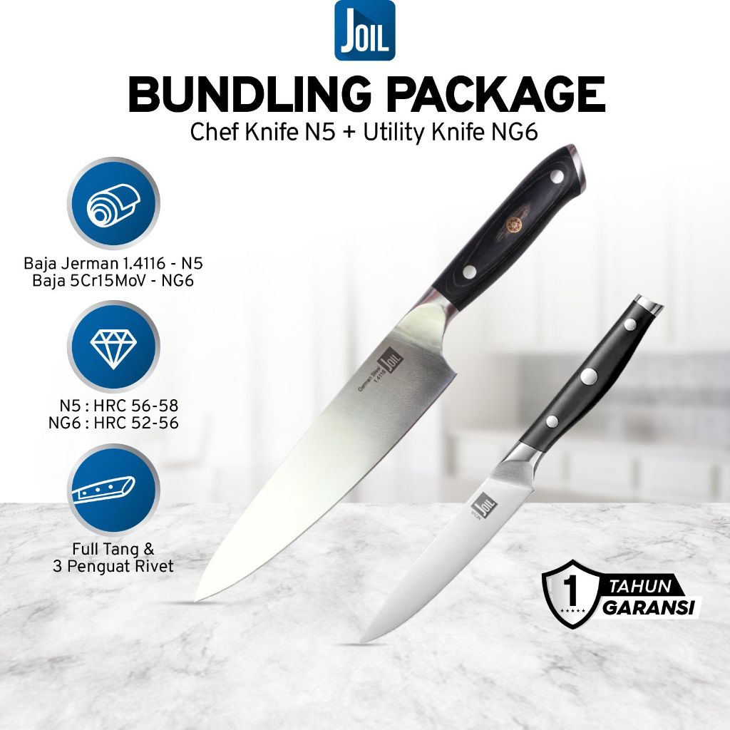 Joil Paket Bundle Pisau Dapur Utility Knife Serbaguna N5-NG6