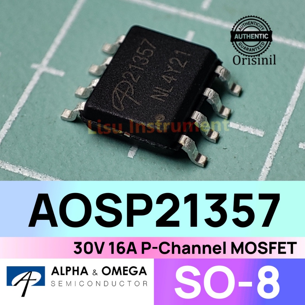AOSP21357 30V 16A P-Channel MOSFET 21357 SO-8 Alpha & Omega Replace AO4423L AO4455