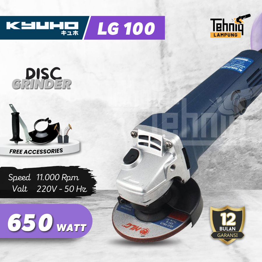 Kyuho LG100 Angle Grinder 100mm | Kyuho Gerinda Tangan Listrik LG-100 | Kyuho Mesin Gerinda LG 100 4