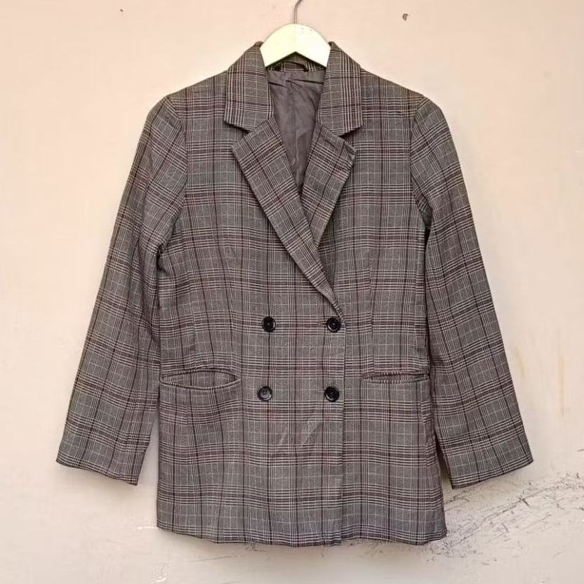 Blazer uniqlo tartan casual vintage