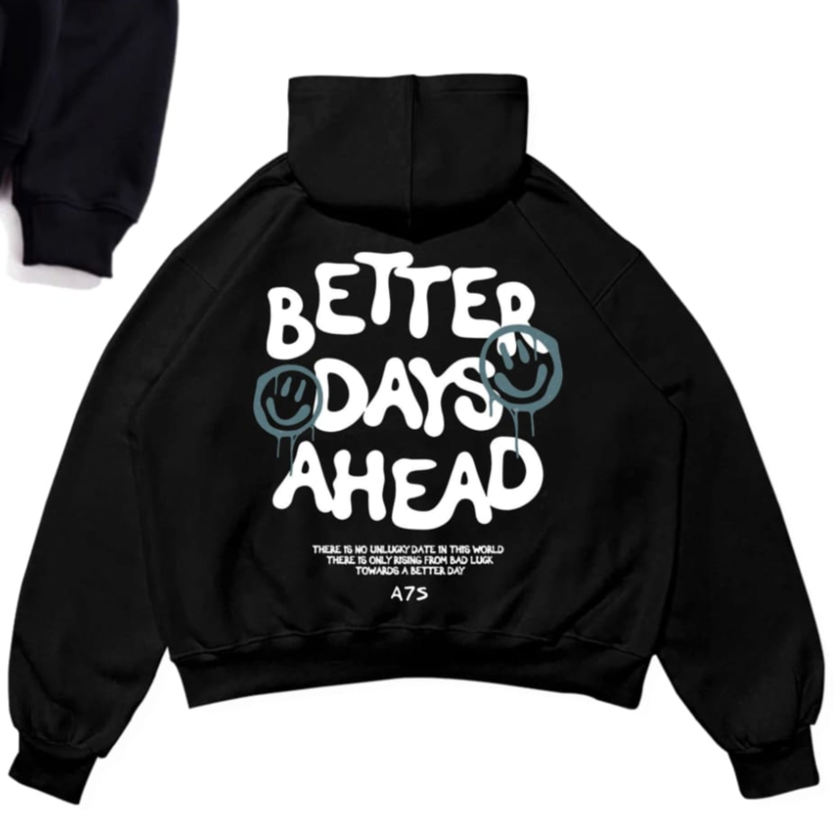 ZODIAK Sweater Hoodie Boxy Oversize Unisex A Head Hitam Distro Keren Nothing Zipper Pria Wanita