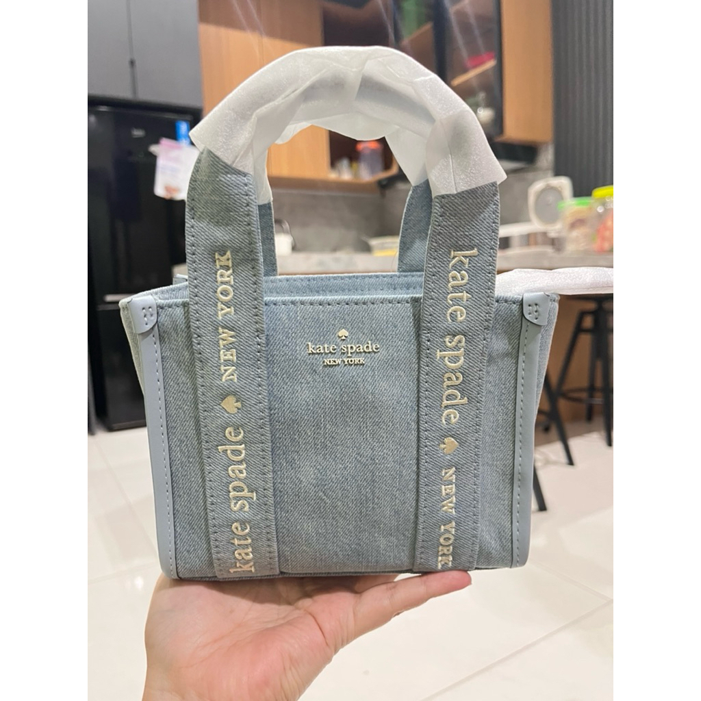 ks kip mini tote denim - tas mini tote denim