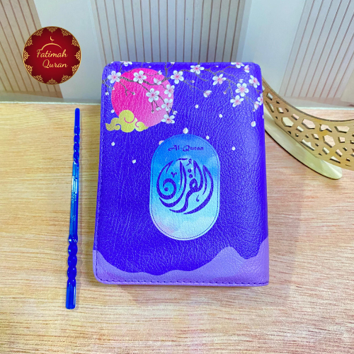 Quran Wakaf Ukuran A5 A6 Quran Kaleb Resleting Sakura Ungu A6 Blok Latin Terjemah Perkata