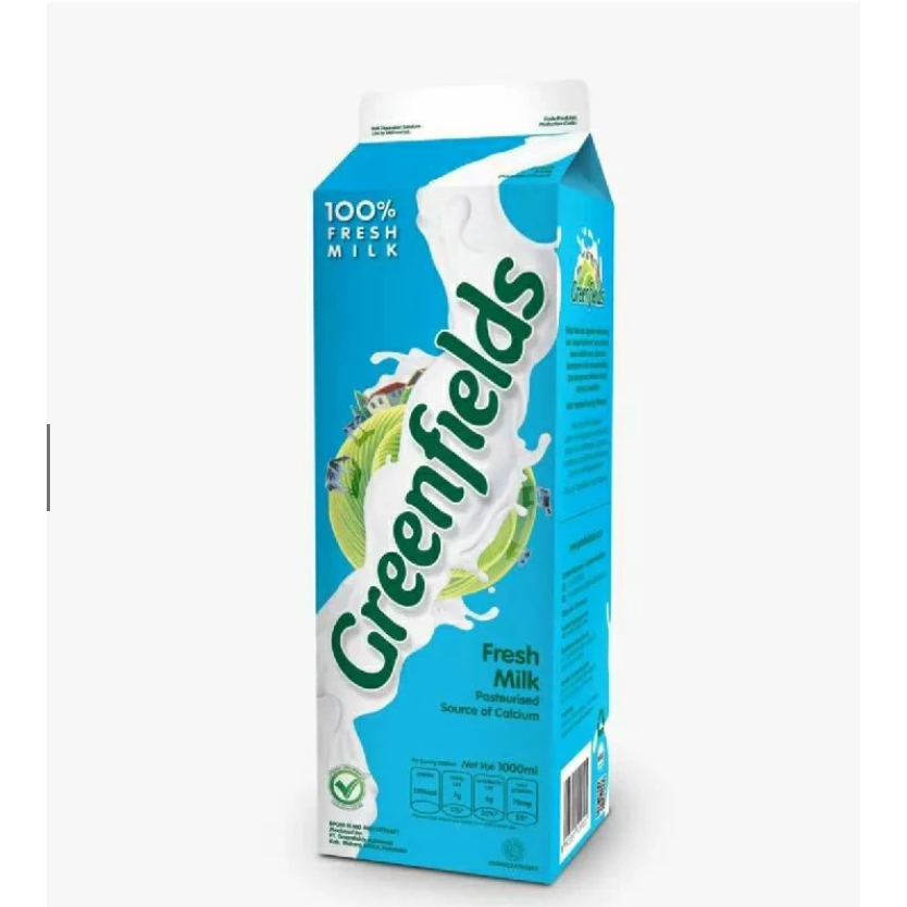 Dus Greenfields Fresh Milk Pasteurisasi 1 ltr  | 12 Pcs