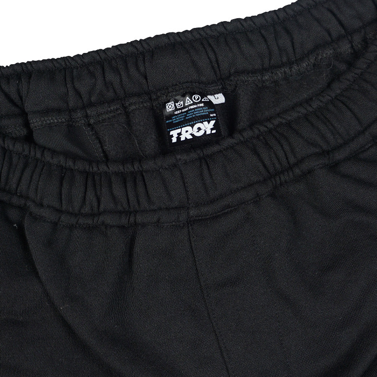 Troy Company Baggy Cargo Long Pants Black Sphere - Celana Panjang Hitam Fleece LFC 3355