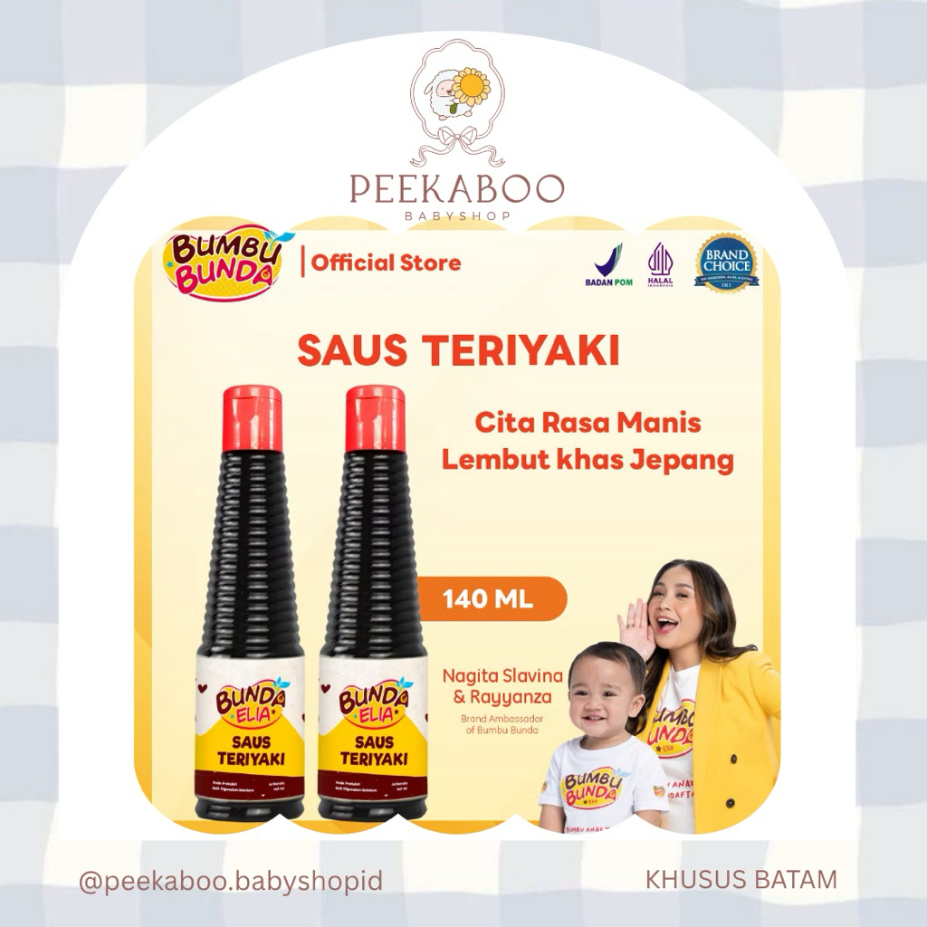 Bumbu Bunda Elia Saus Teriyaki Non MSG Non Pengawet / Bumbu MPASI / Bumbu Anak Non MSG / Saos Teriya