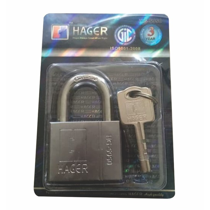 Gembok Tahan Banting Hager 50mm (HG5950) - 3300099
