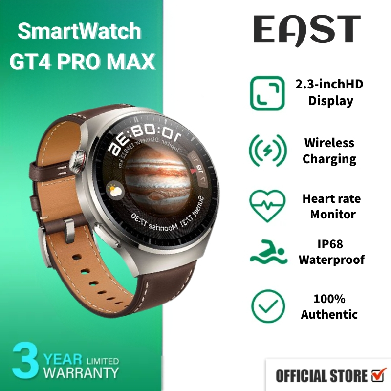 100% Original East SmartWatch GT4 Pro AMOLED HD 2.3 inch Panggilan suara tali yang dapat disesuaikan