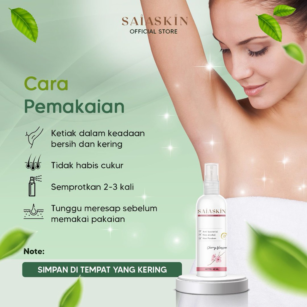Deodorant Spray SaiaSkin | Tahan hingga 24 jam | BPOM