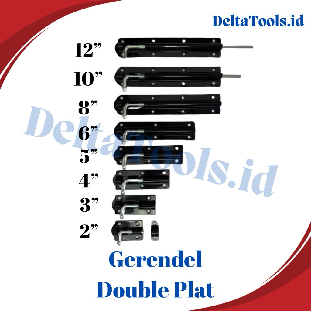 Grendel Double Plat - Gerendel Double Plat - Kunci Slot Pintu Jendela Laci Besi
