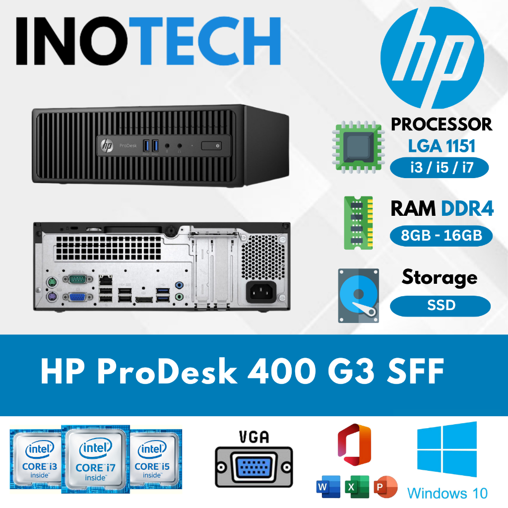 PC HP ProDesk 400 / 600 / 800 G3 SFF Intel Core i3 / i5 / i7 Gen 6 Second Murah Berkualitas