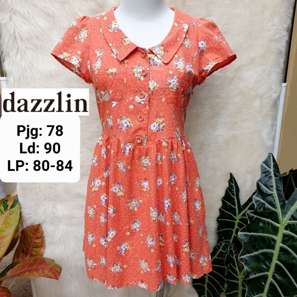 DAZZLIN Mini Dress Orange Lengan Pendek