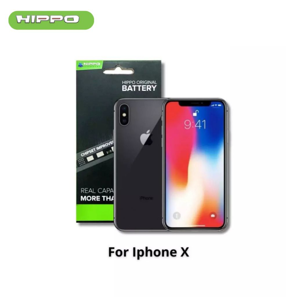 Hippo Baterai Baterry 100% ORI Baterai iPhone X 2716MAH Original Batere Premium Batu Batre Batrai Ha