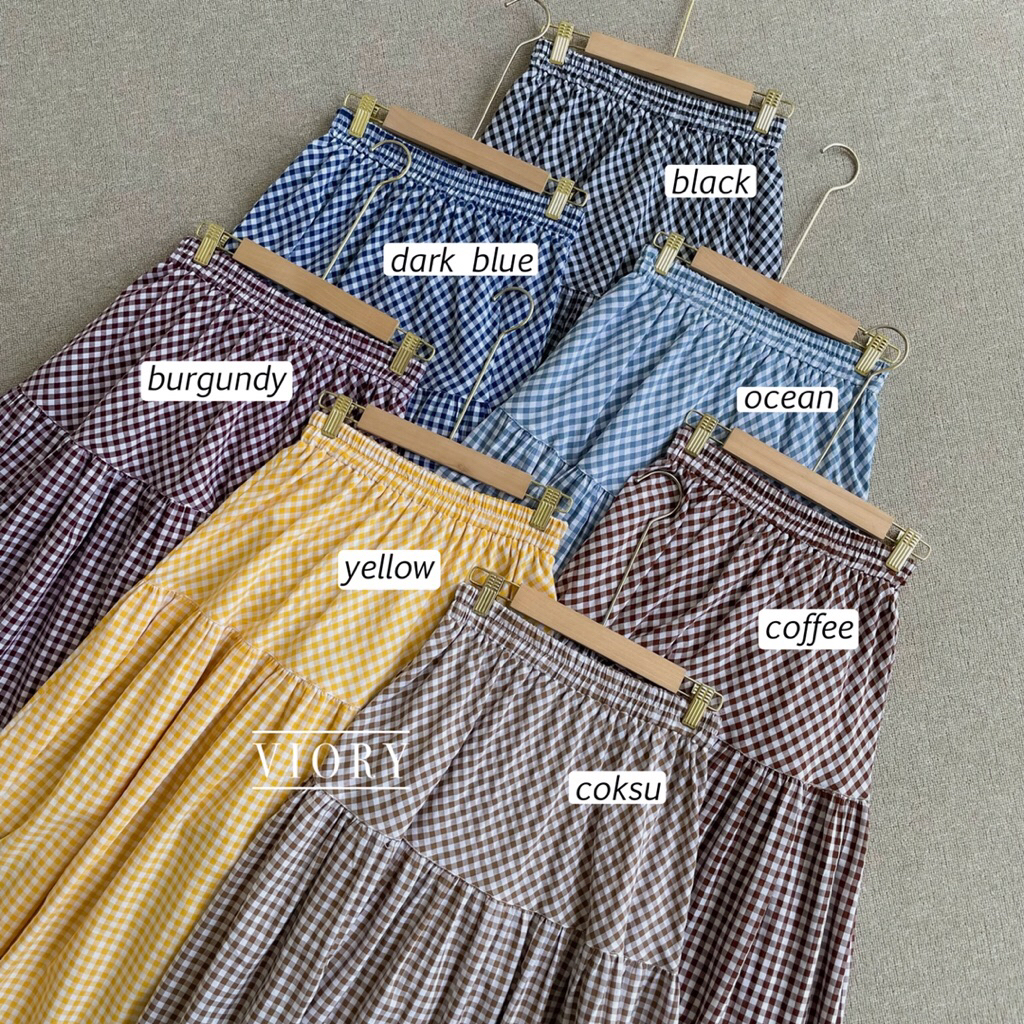 RYU GINGHAM SKIRT / rok kotak kotak/ rok kuning yellow skirt/ rok premium / korean skirt / petite