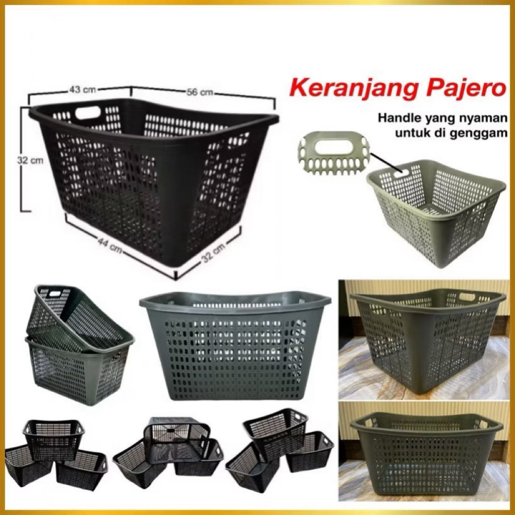 Keranjang Pajero Plastik Keranjang Besar Jumbo Pakaian Anak Laundry Baju Kotor Serbaguna