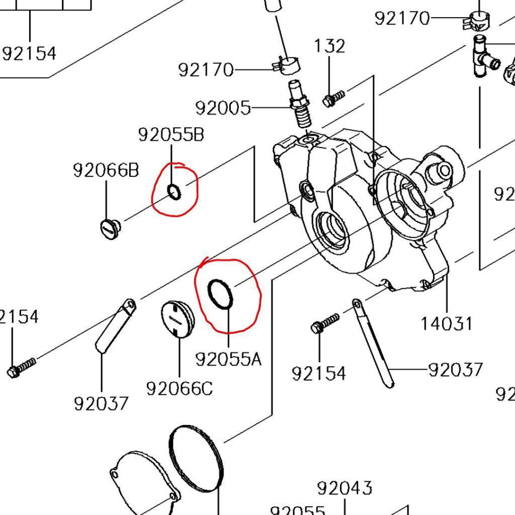 O ring seal sil tutup magnet besar kecil klx 450 klx450 ORIGINAL