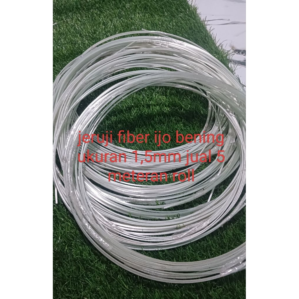 jeruji fiber ijo bening ukuran 1,5mm jual 5 meteran roll