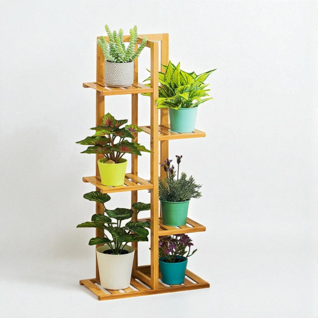 Rak Bunga Susun Kayu Stand Pot Tanaman Hias Minimalis