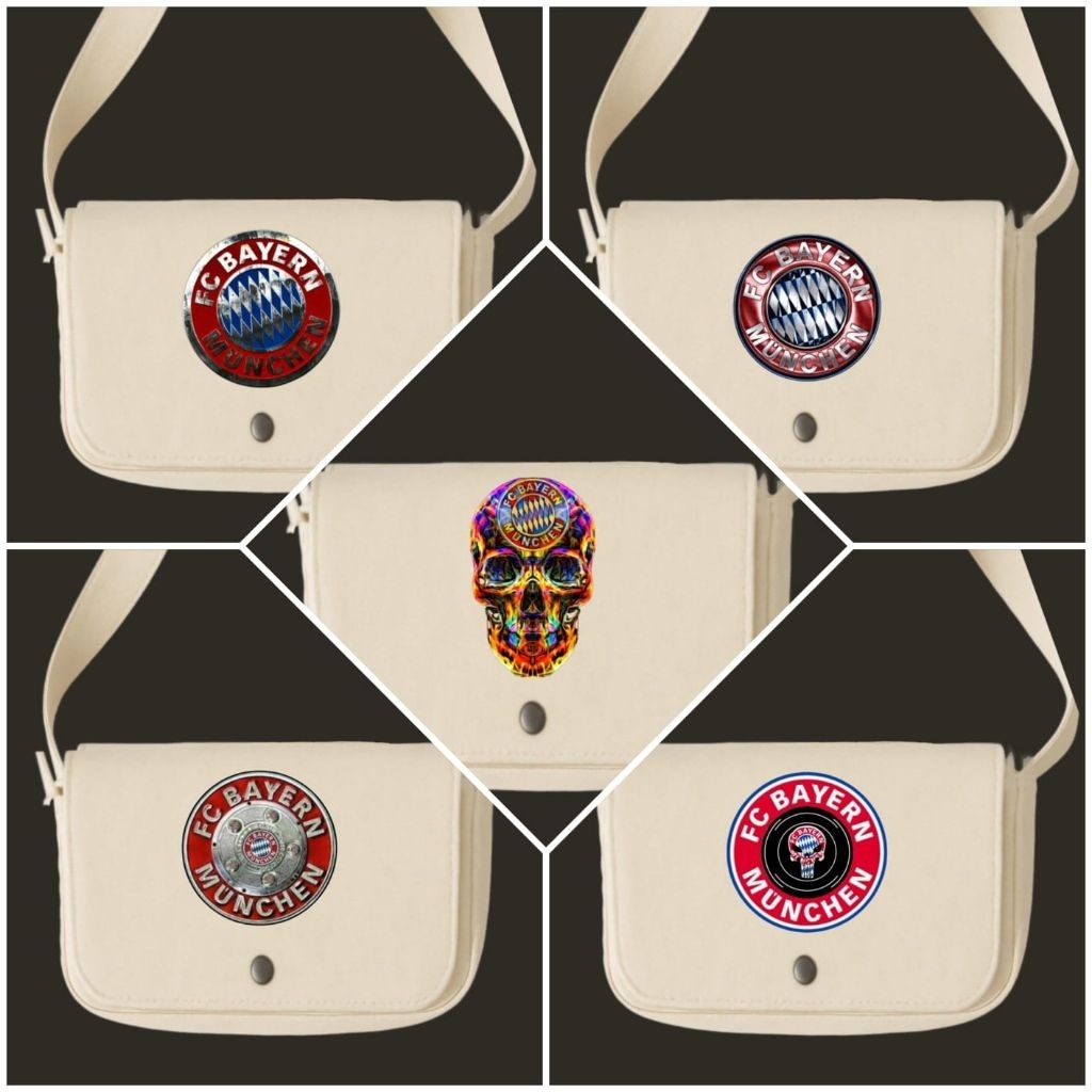 Tas selempang jeans FC Bayern Munchen/Tas selempang jeans premium/Sling bag jeans/Tas bahu unisex/Ta