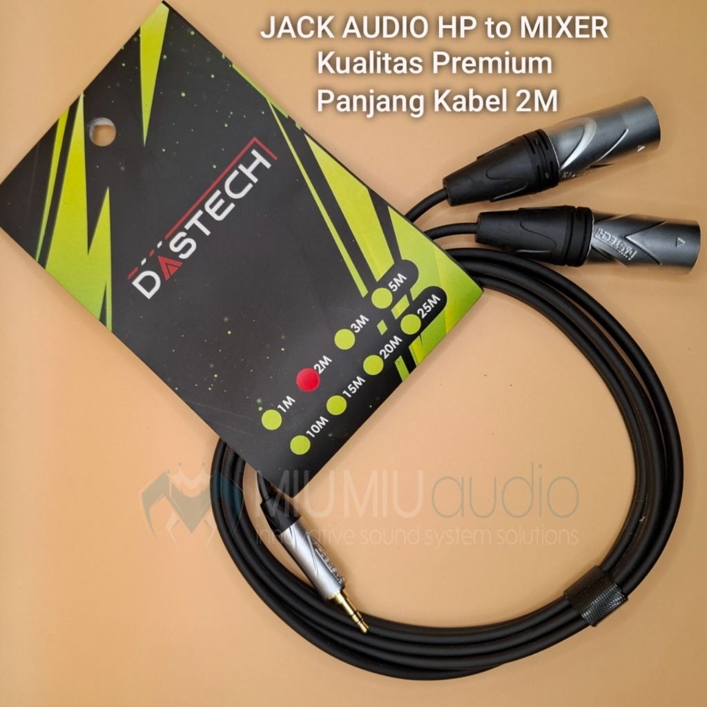 Jack Audio HP ke MIXER jek mini stereo 3,5mm to XLR canon merk DASTECH
