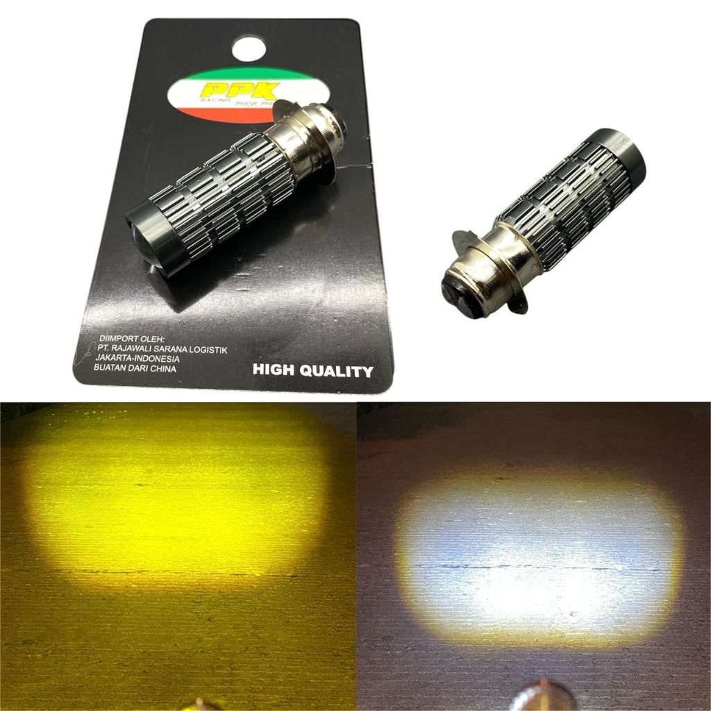 Lampu LED Laser H6 + Senja Nyala Dekat Putih Jauh Kuning