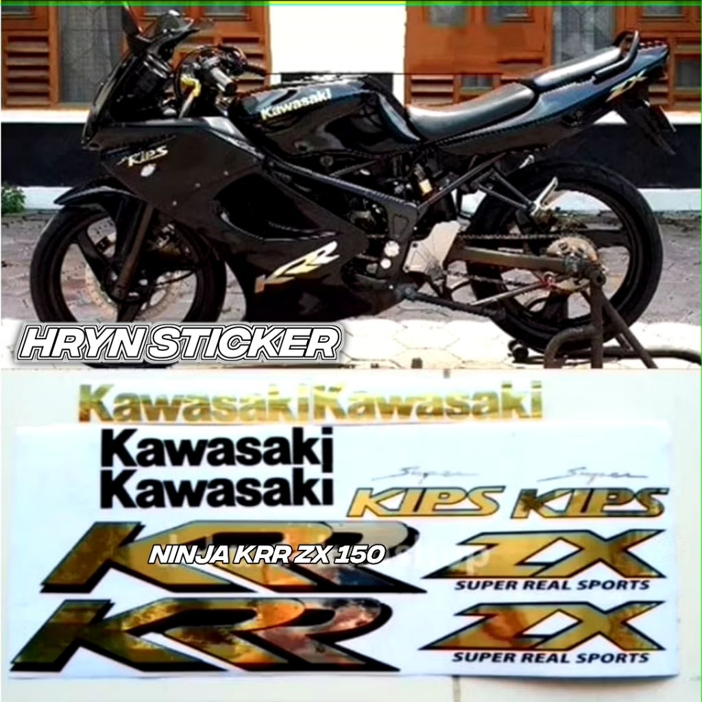 striping ninja KRR ZX hitam - striping Ninja KRR ZX hitam anti gores laminasi - striping ninja kips
