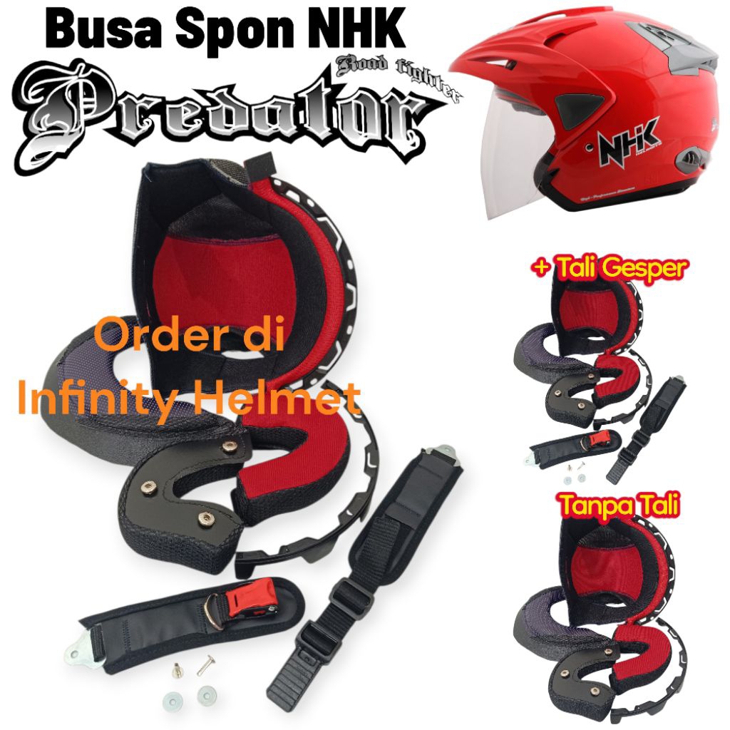 BUSA SPOM DALEMAN HELM NHK PREDATOR 1 VISOR PREDATOR 2 VISOR KANCING BESI
